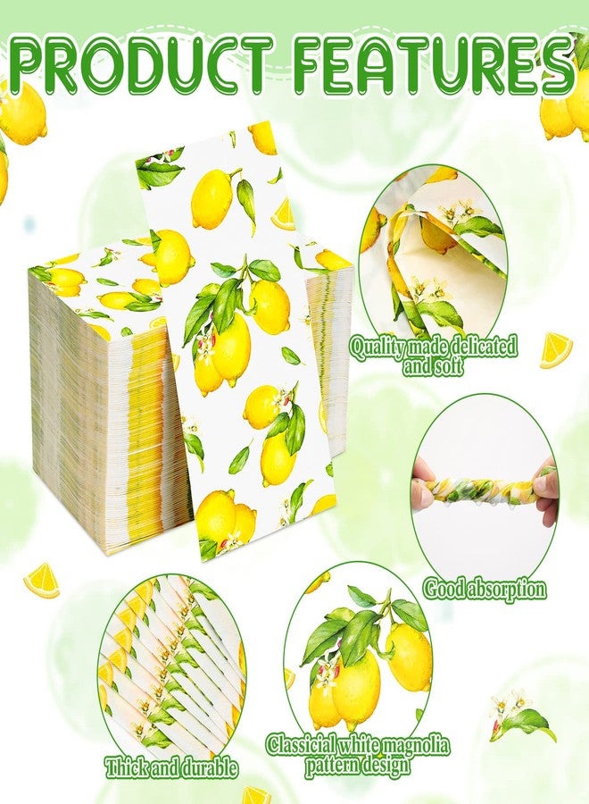 Fumete 150 Pcs Disposable Guest Napkins 3 Ply Lemon Paper Napkins Summer Hand Towels for Bathroom Paper Towels Decorative Napkins for Summer Tea Party Baby Shower - Image 3
